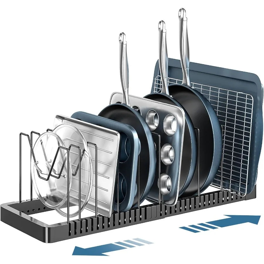 Expandable Pots and Pans Organizer Rack for Cabinets