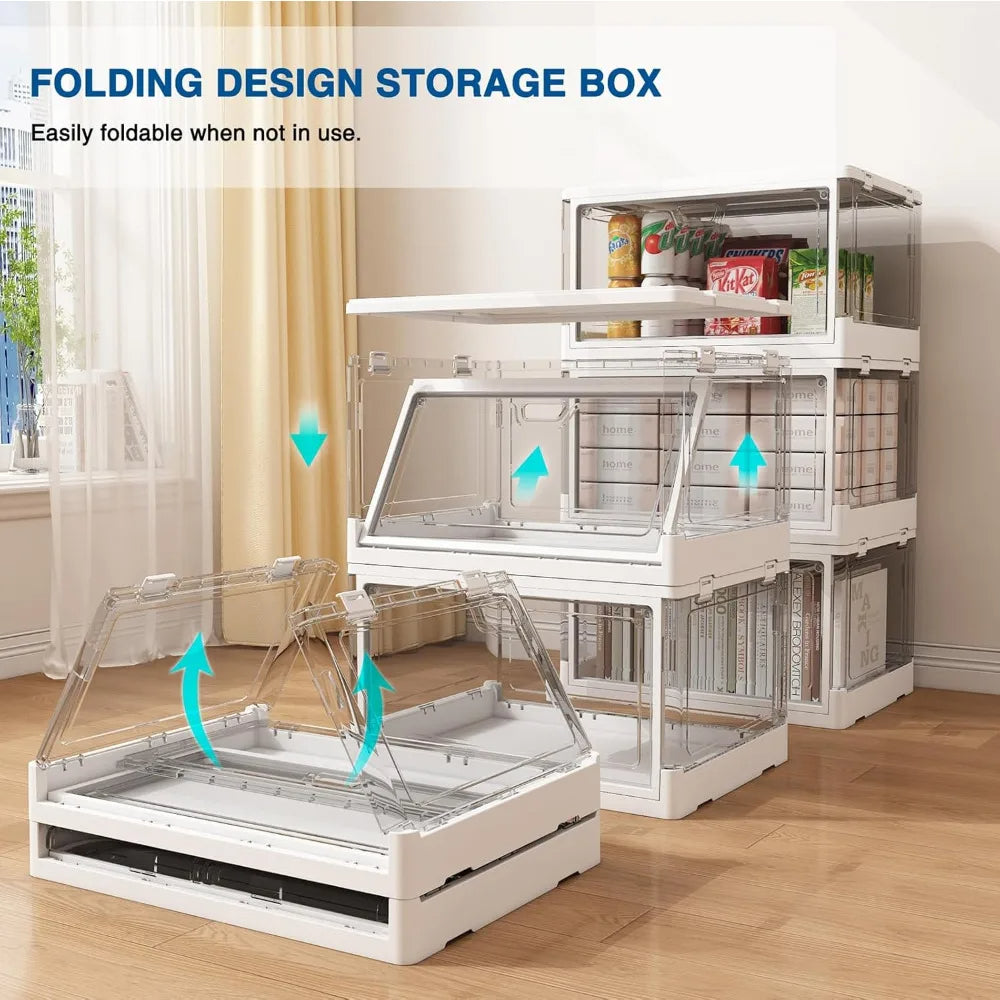 Clear Stackable Storage Bins for Closet Crafts 3-Pack