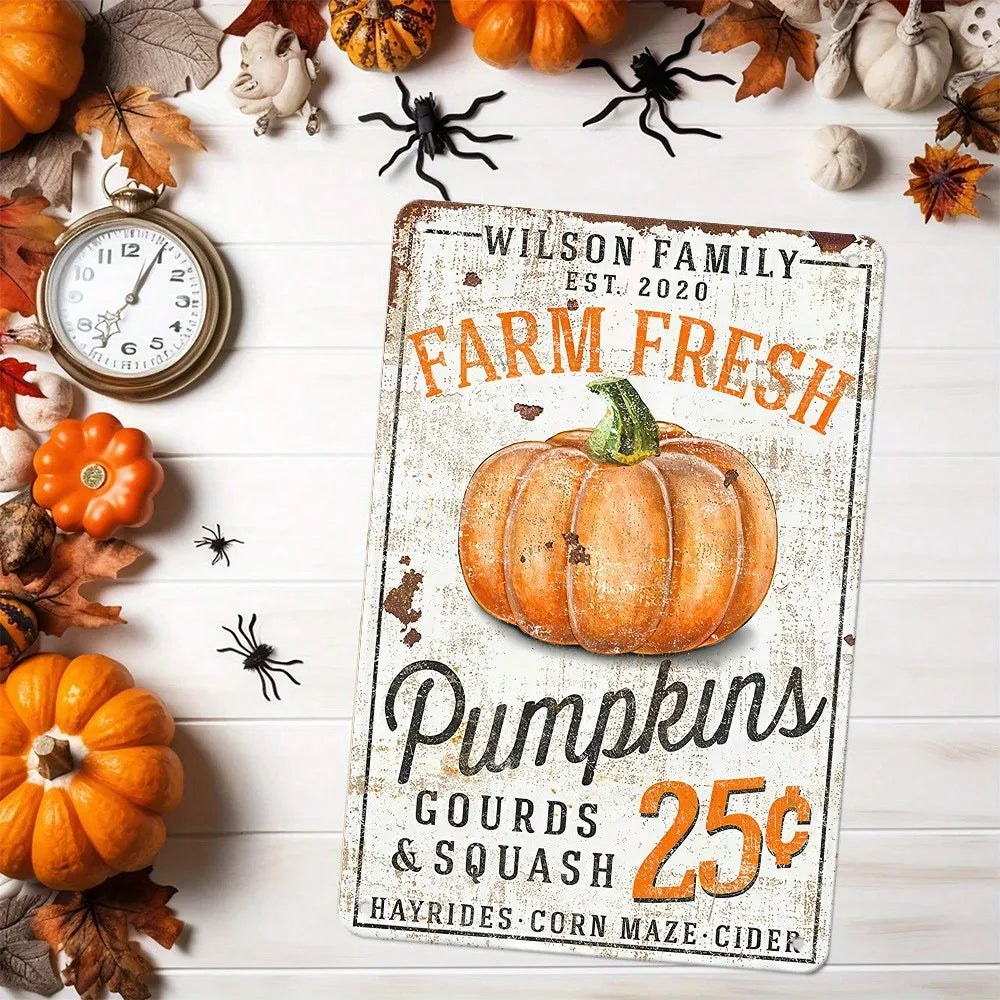 Modern Farmhouse Vintage Canvas Print Tin Sign Modern Thanksgiving Decor