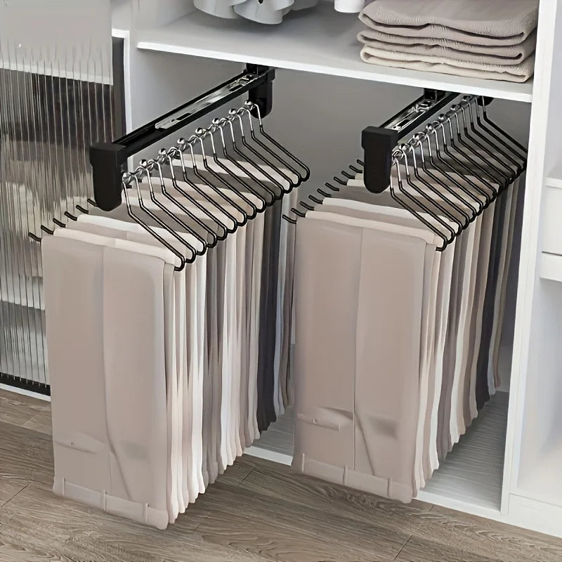 Pull-Out Clothes Rod Adjustable Wardrobe Organizer