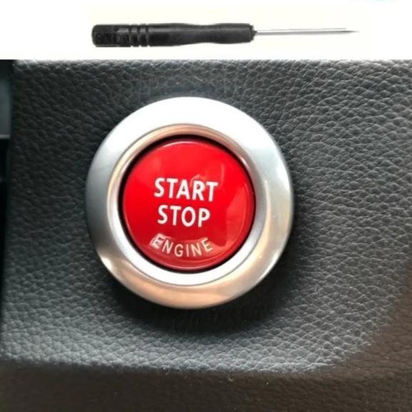 Car Engine Start Button Decor for BMW Models (Red)