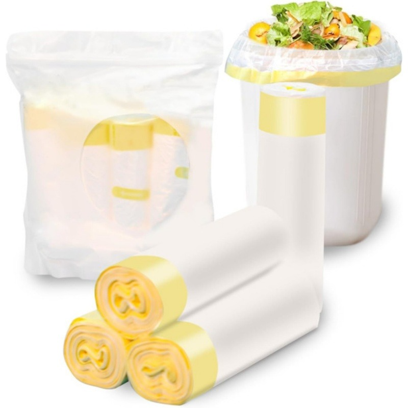 Cream Garbage Bags 5 Rolls 90 Count