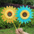 Sunflower Windmill Wind Turbine 1 Pack Outdoor Garden Decoration (Yellow)