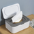 Portable Tissue Dispenser with Lid Travel Tissue Box Holder & Storage (Light Grey)