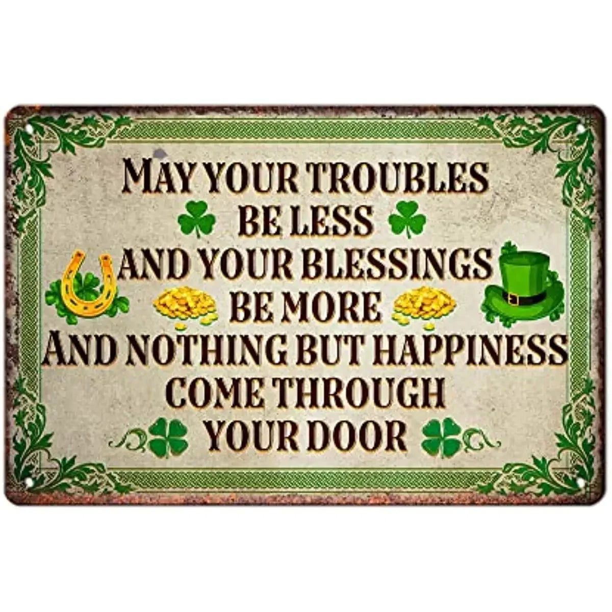 Shamrock Metal Sign Irish Decor for St. Patrick's Day