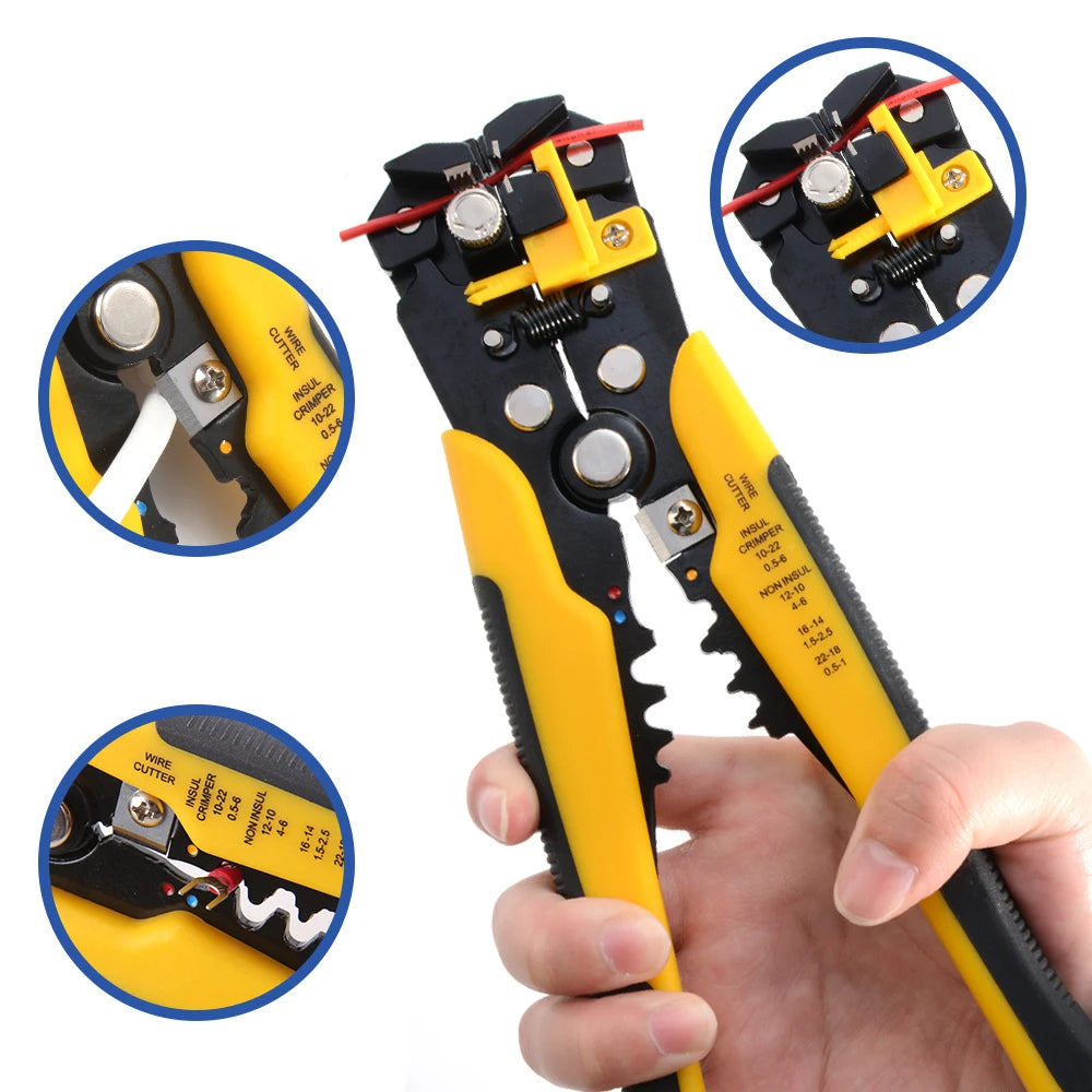 Cable Cutter Heavy-Duty Crimping Pliers for Electrical Work (Yellow Upgraded)