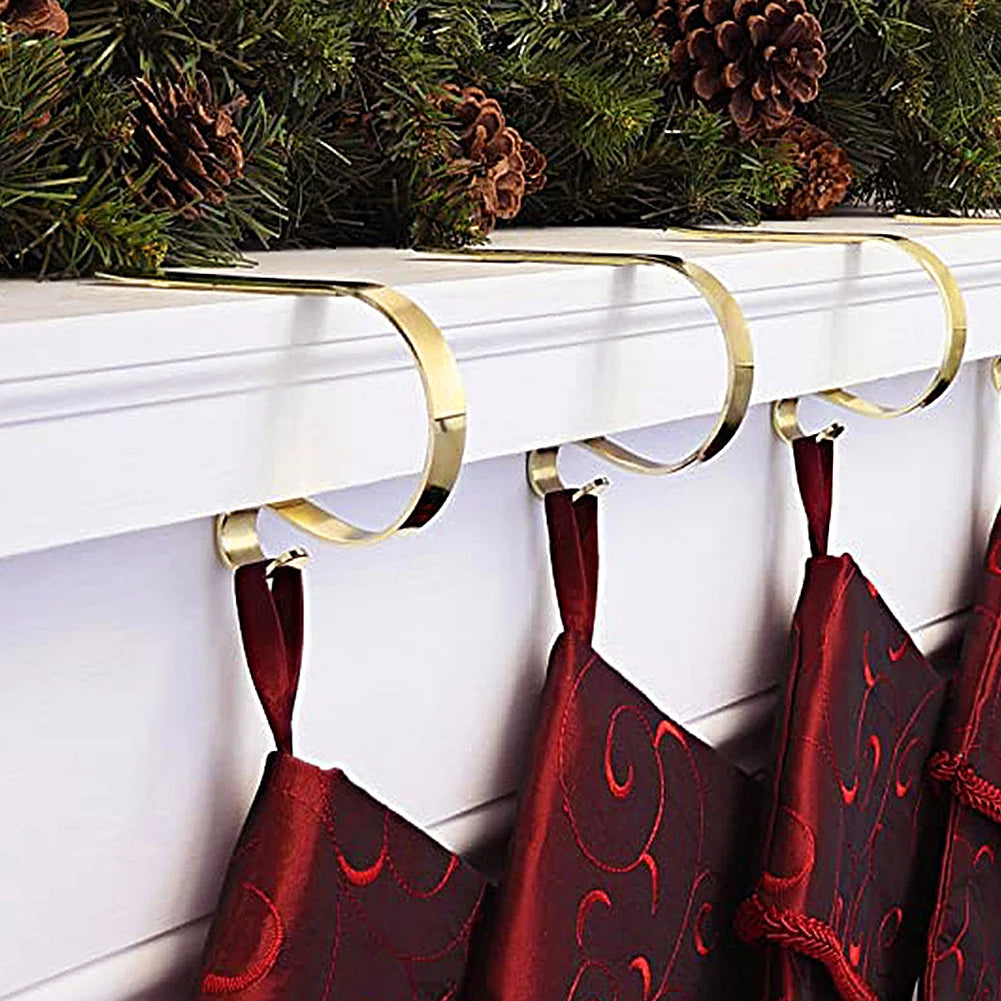 Durable Christmas Sock Hook Hangers 3PCS for Fireplace Decor and Supplies