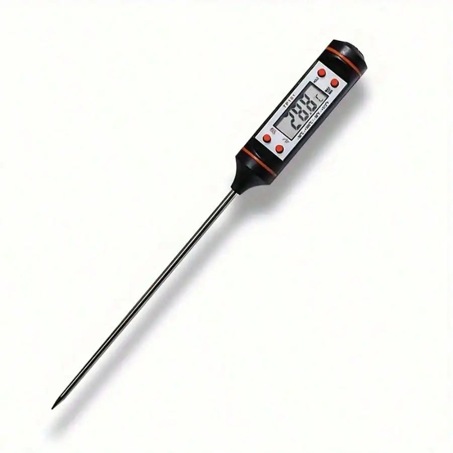 Digital Food Thermometer with Dual Display Ultra-Fast Stainless Steel Probe for Grilling BBQ (Black)