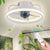 Quiet Ceiling Fan with Light Adjustable Speed Timer Function for Bedroom (White)