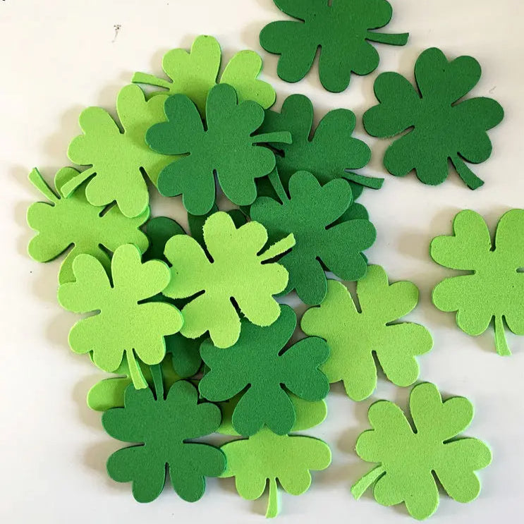 Four Leaf Clover Foam Shapes for St. Patrick's Day Crafts & Decorations