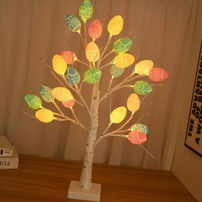 Easter Decoration White Birch Tree with Egg Ornaments