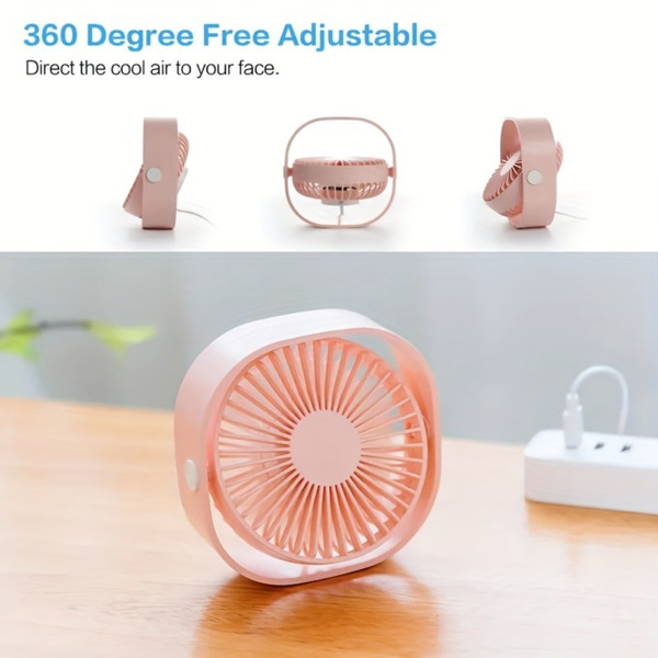 Portable Mini Desktop Fan USB Powered for Home Office (Random Color)