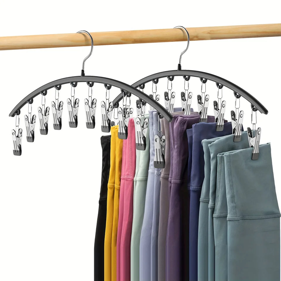 Curved Yoga Pants Hangers with Clips (5-Pack)