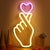 Neon Hand Heart Sign for Home Bedroom Decor