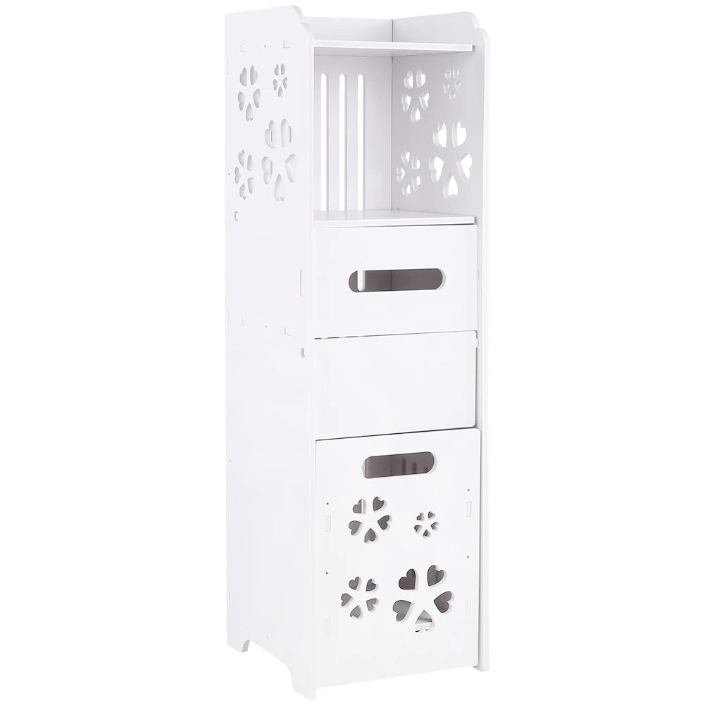 Wood Plastic Board 3 Tier Bathroom Shelf Cabinet