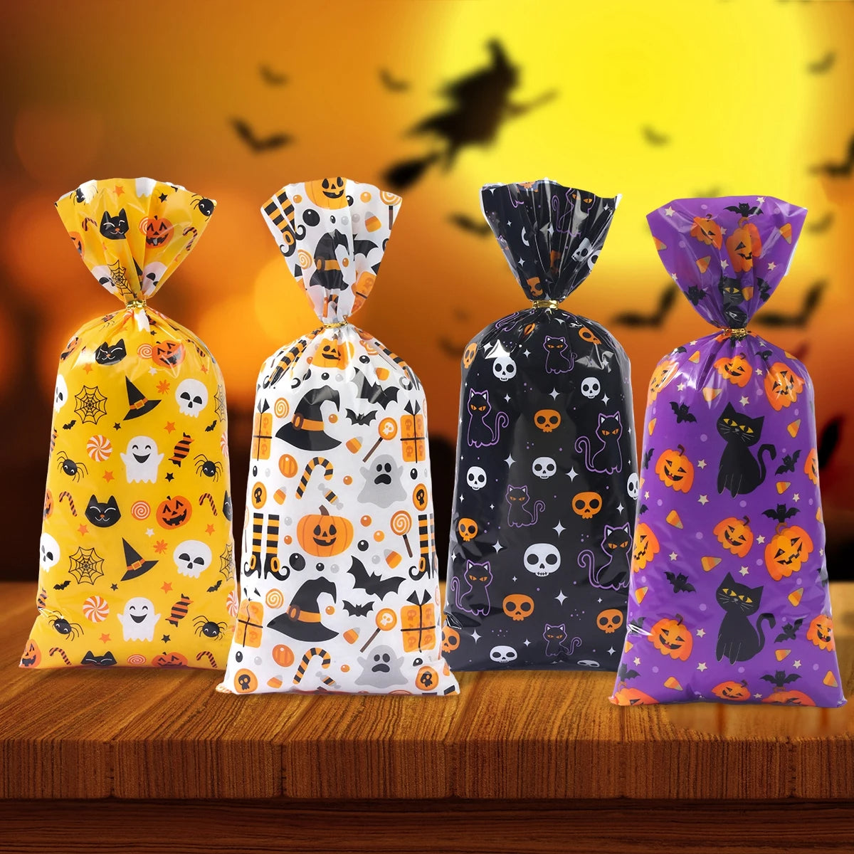 25Pcs Halloween Ghost Cat Candy Bags for Halloween Trick or Treats