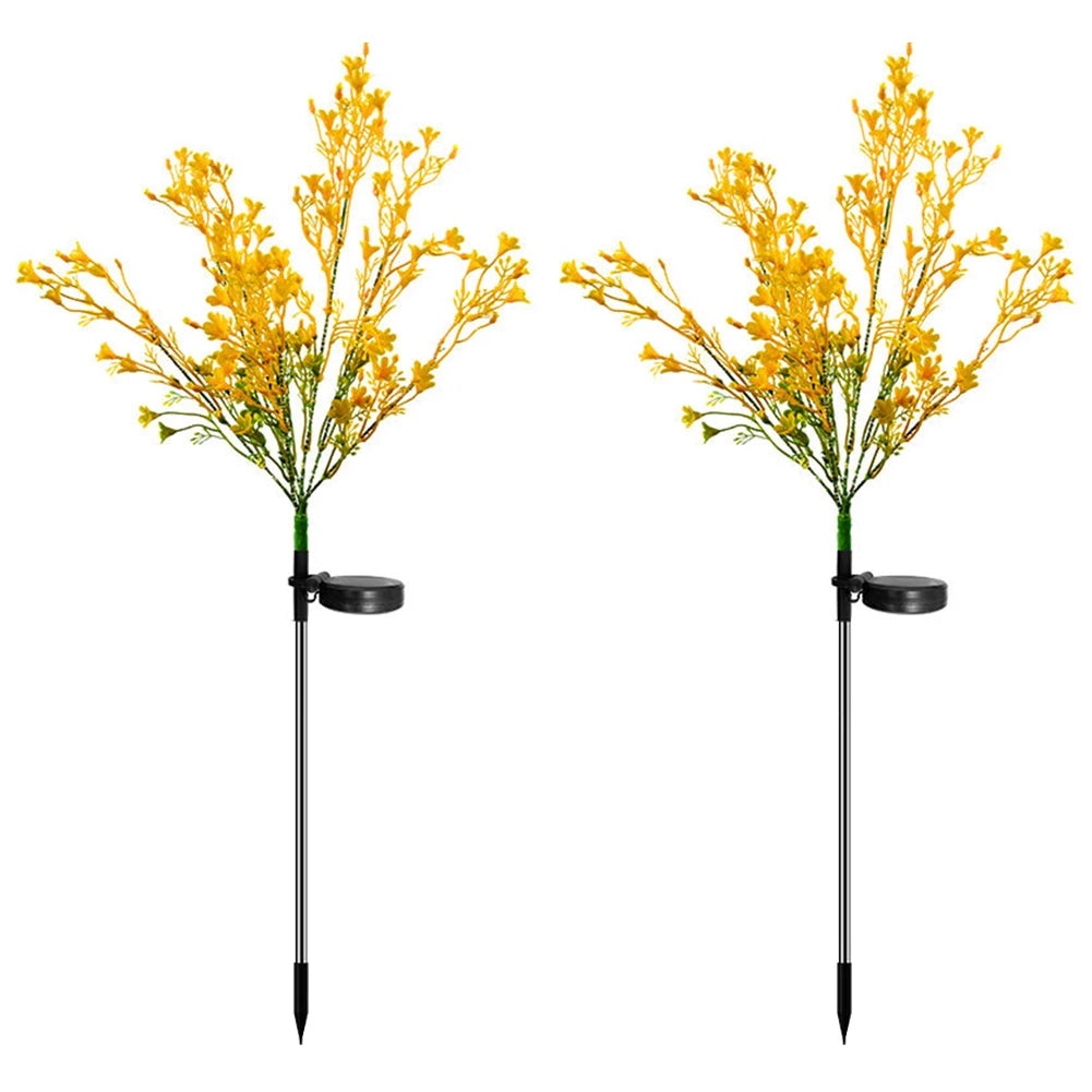 Waterproof Solar Flower Lights Outdoor Rape Solar Flowers Lamp for Garden