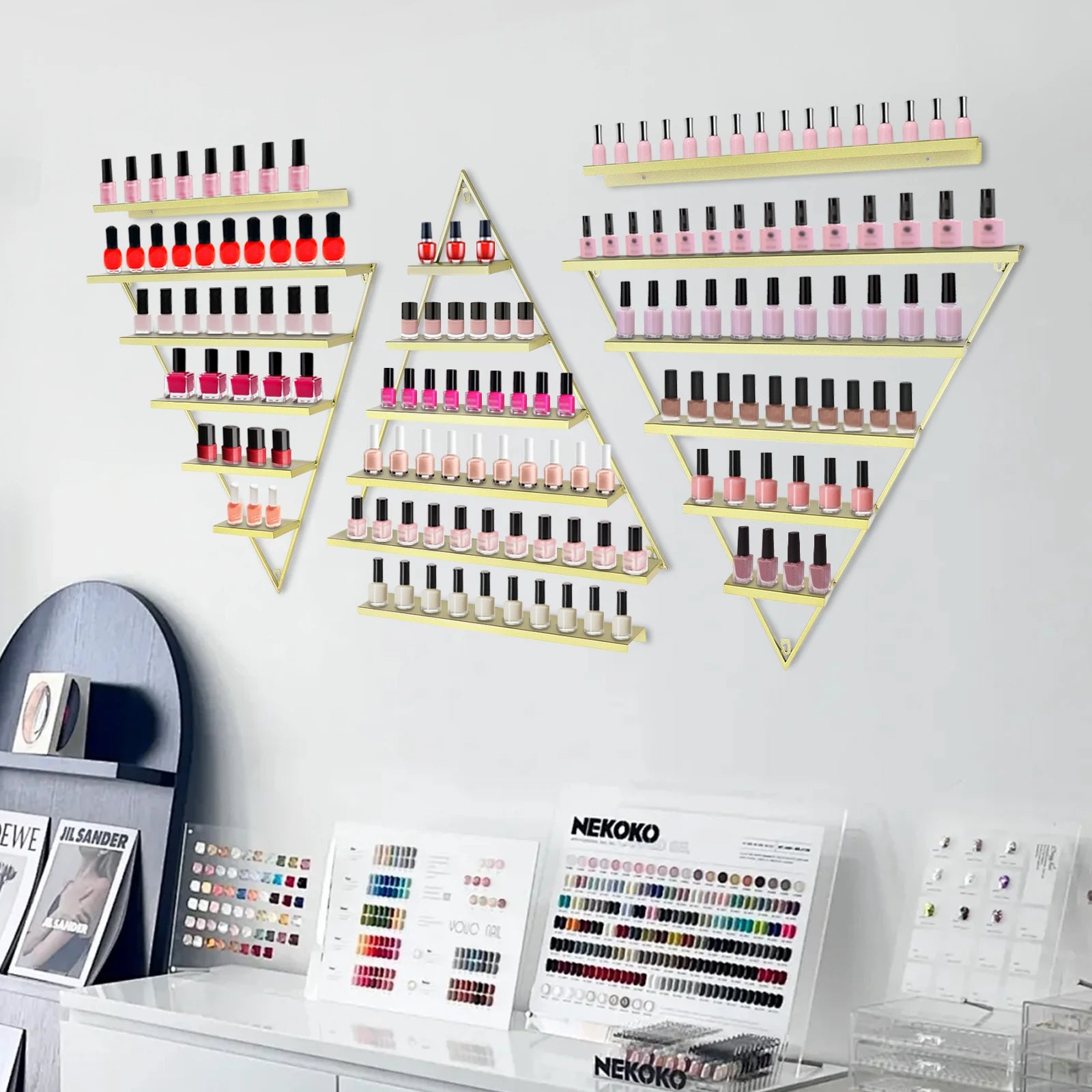 Acrylic Nail Storage Case with 5-Tier Shelves Multi-Use Salon Organizer