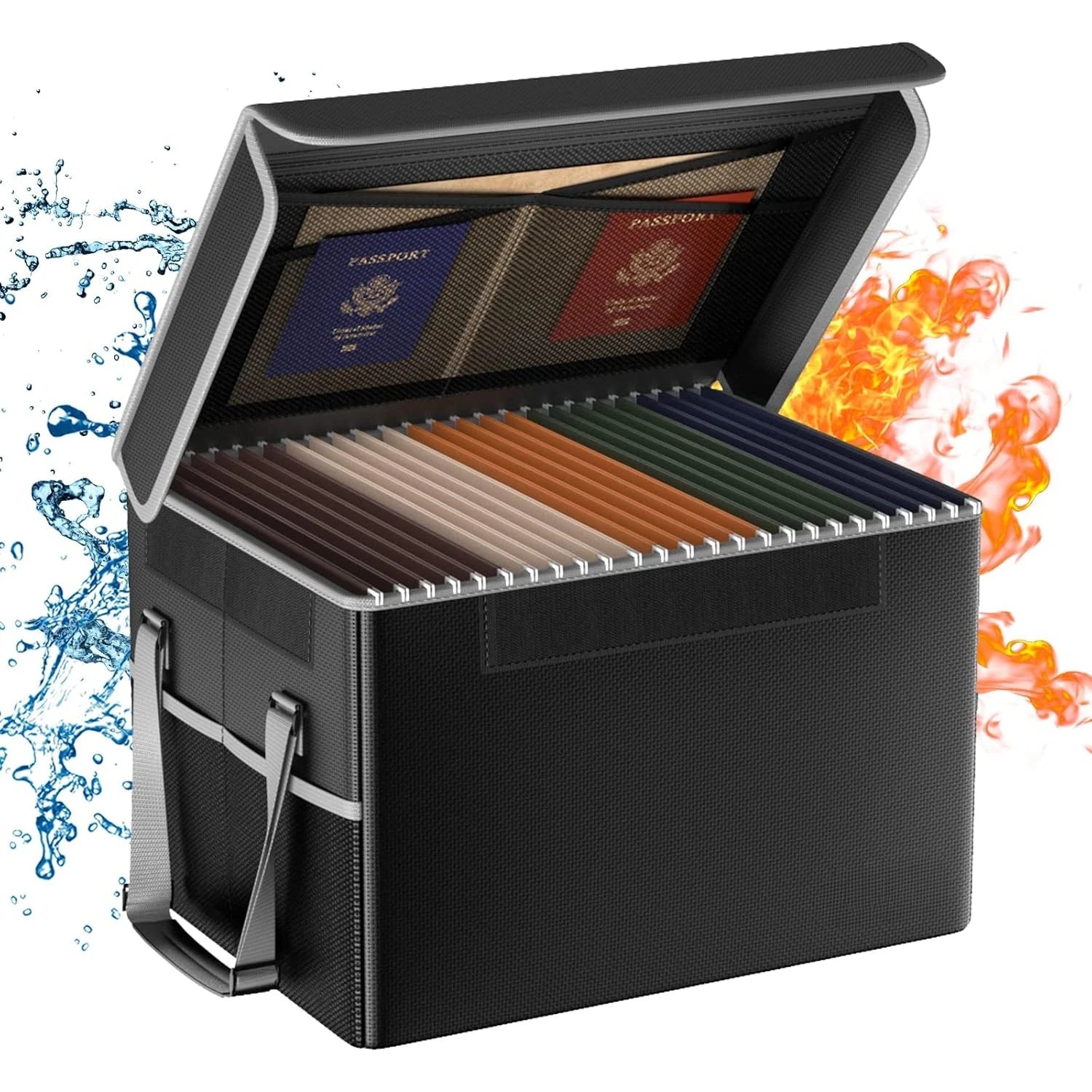 Collapsible File Organizer for Legal Letter Folders (Black)