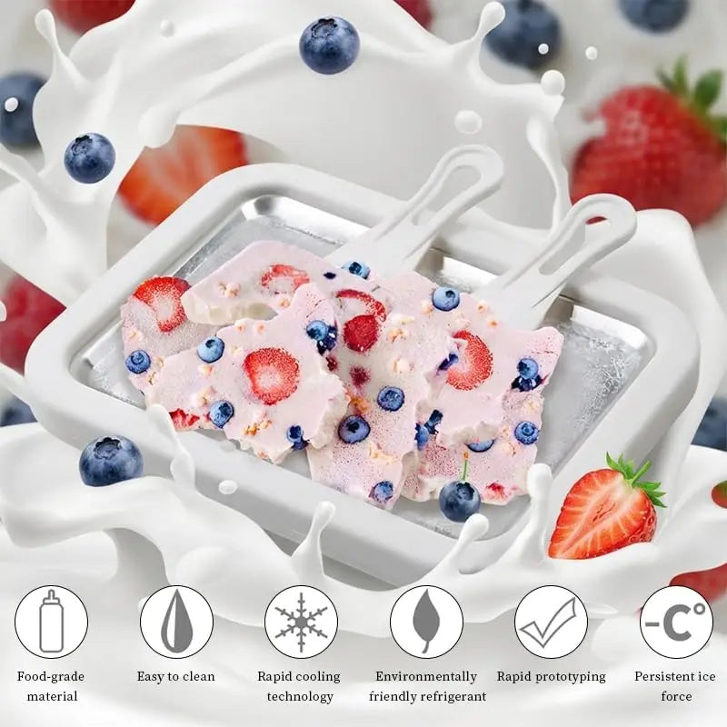 Rolled Ice Cream Maker Plate with 2 Scrapers – Multifunctional Frozen Dessert Maker for Homemade Ice Cream, Sweet Treats &amp; DIY Desserts