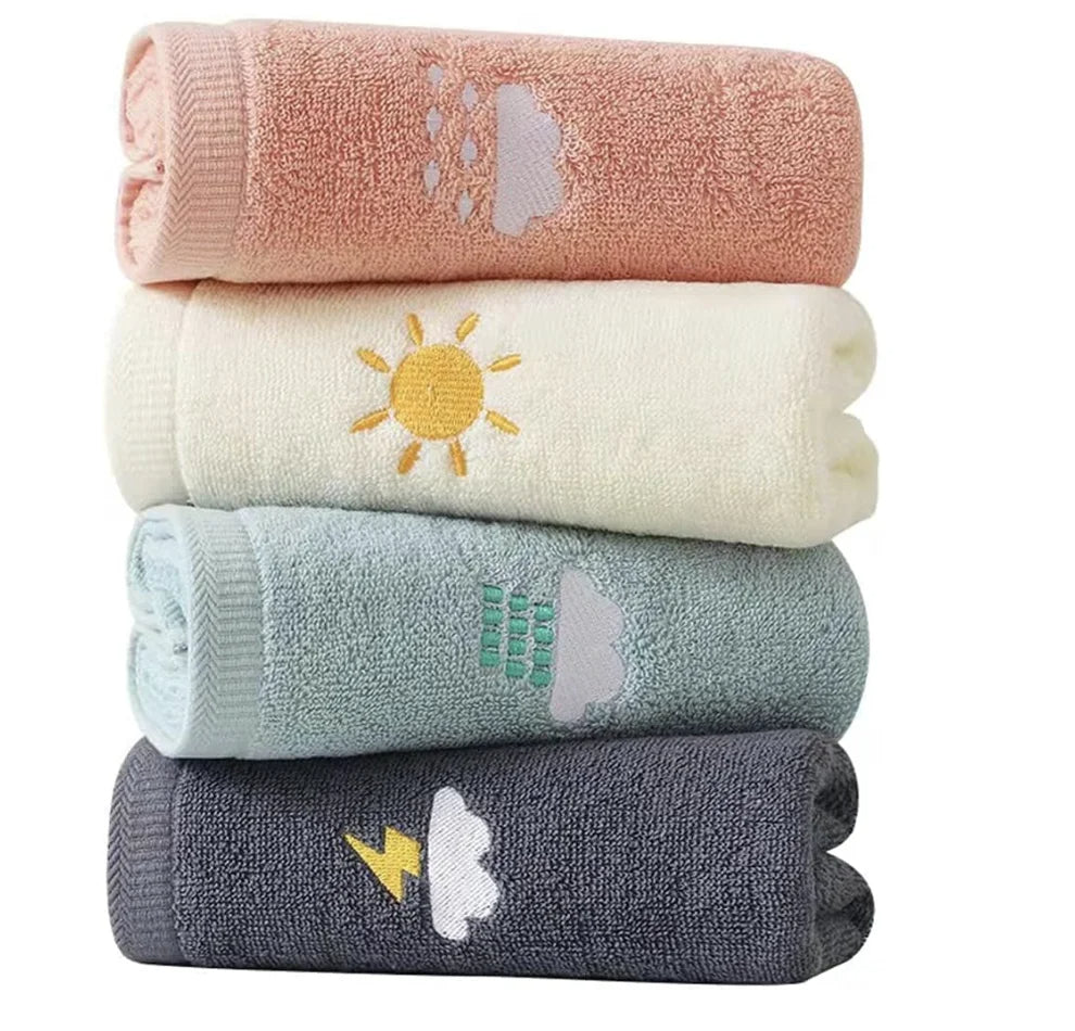 Soft Cotton Hand Towel 4-Pack Highly Absorbent for Bath (Pink)