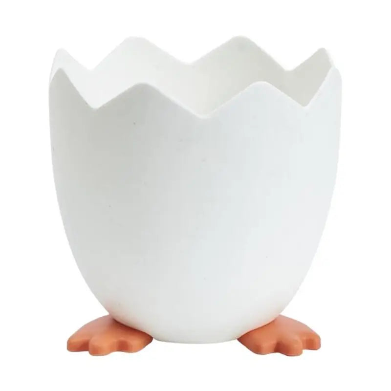 Funny Desktop Pen Cup Egg Shaped Pencil Holder with Duck Paw Base