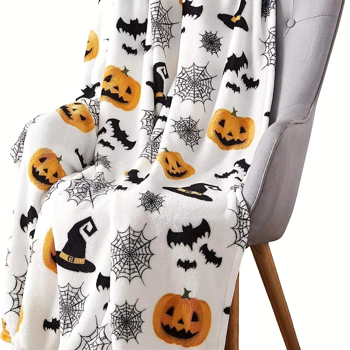 Spooky Soft Flannel Halloween Throw Blanket