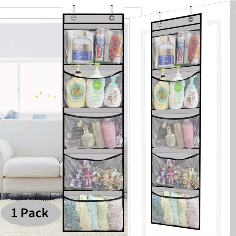 Over The Door Organizer with 10 Large Pockets (Gray)