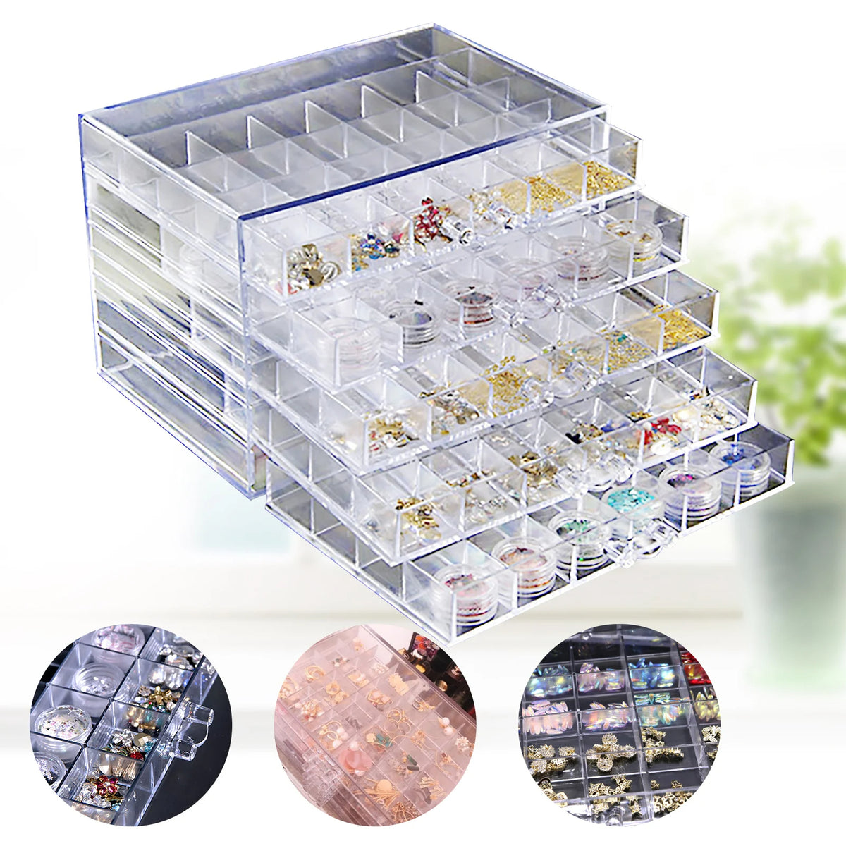 Jewelry Storage Case 5-Tier with Drawers