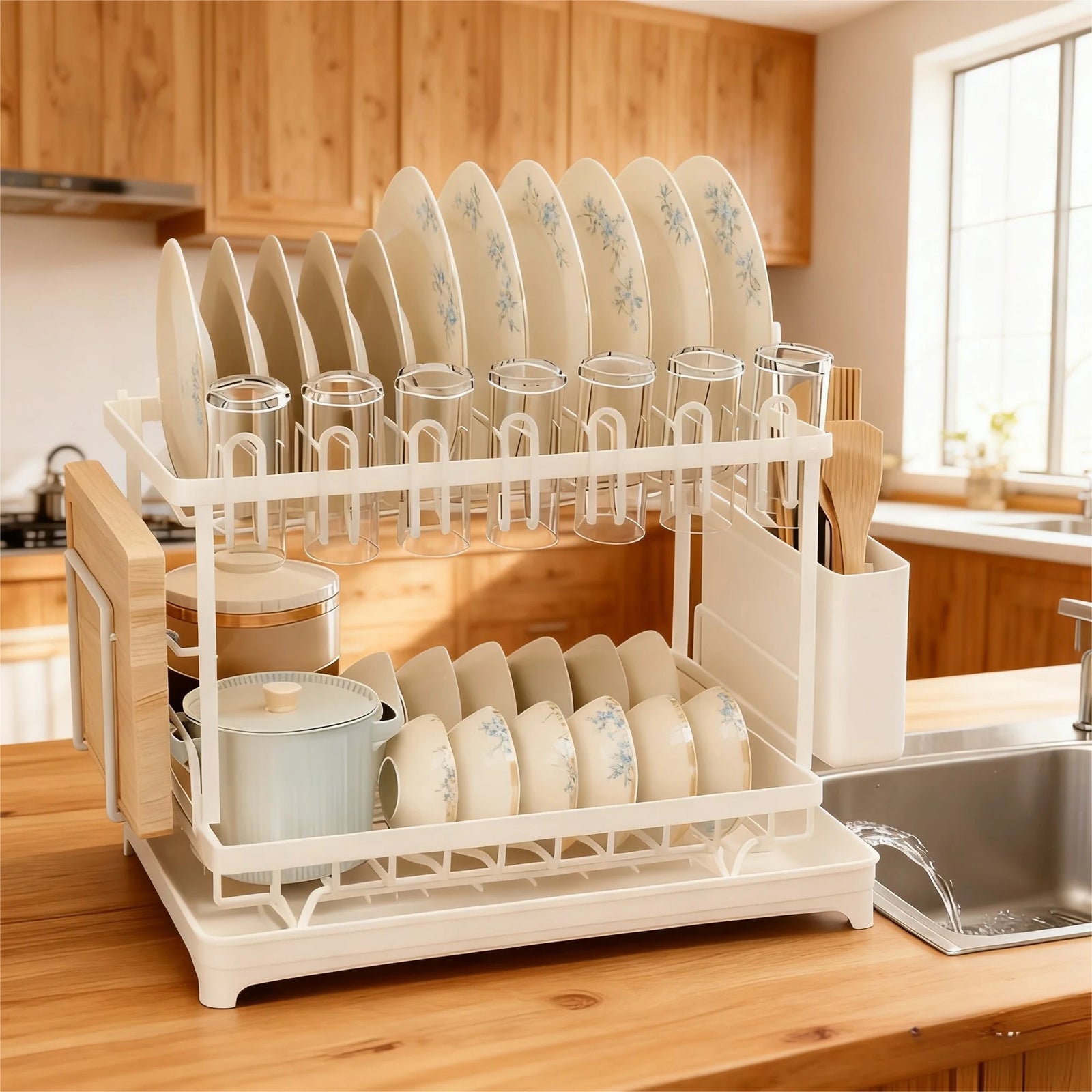 2-Layer Stainless Steel Kitchen Organizer