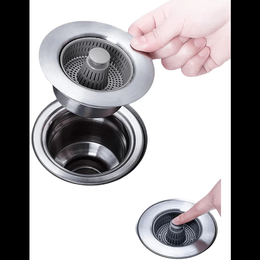 3 in 1 Kitchen Sink Strainer Plug Set Food Collector for US Drains