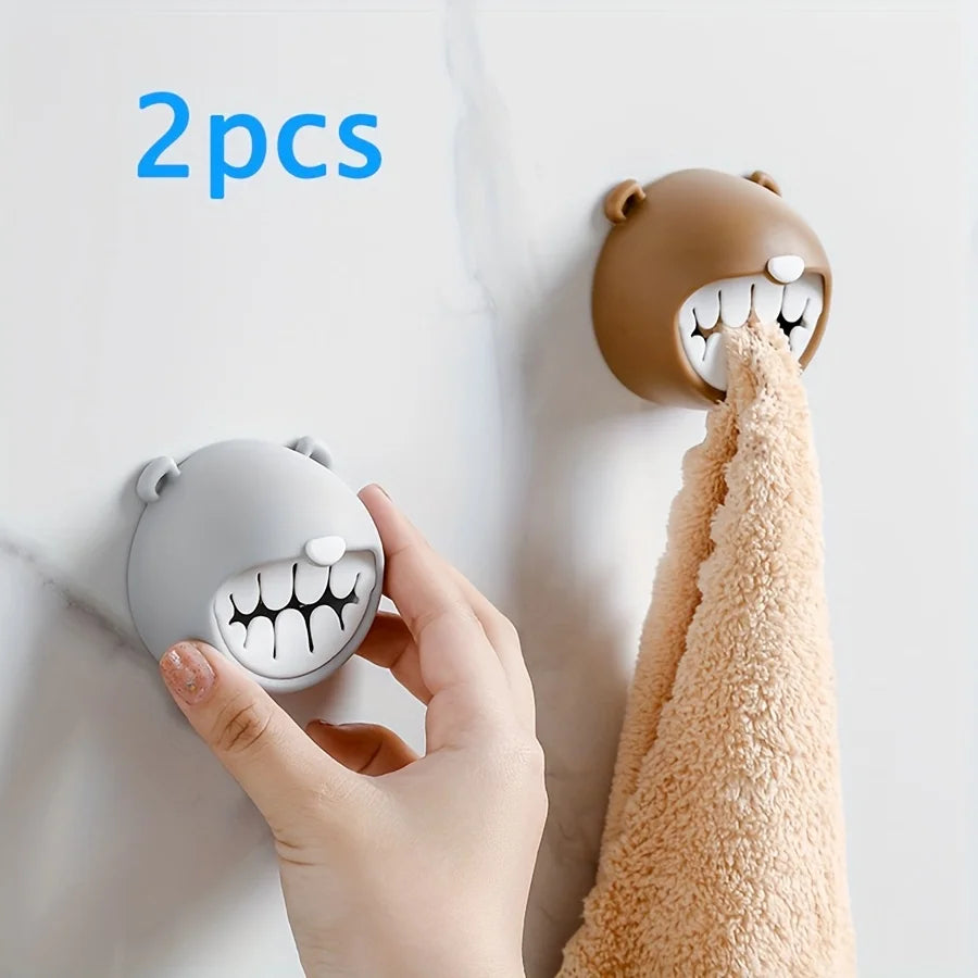 Self-Adhesive Towel Rack 2PCS for Kitchen and Bathroom Use (Mixed)