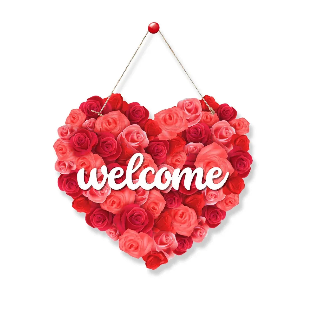 Rose Love Heart Welcome Home Decor for Valentines Day