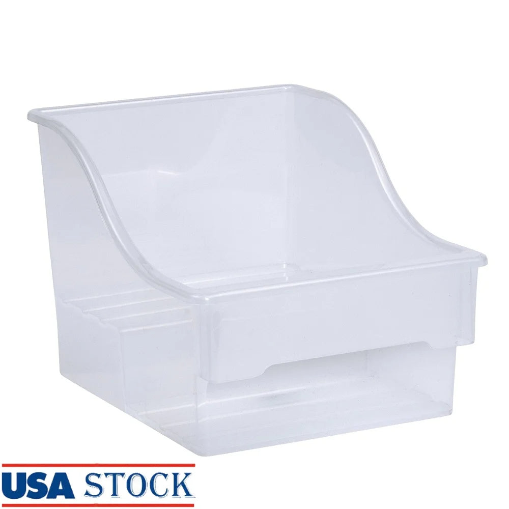 2-Tier Stackable Clear Pantry Organizer Bins with Easy Grip