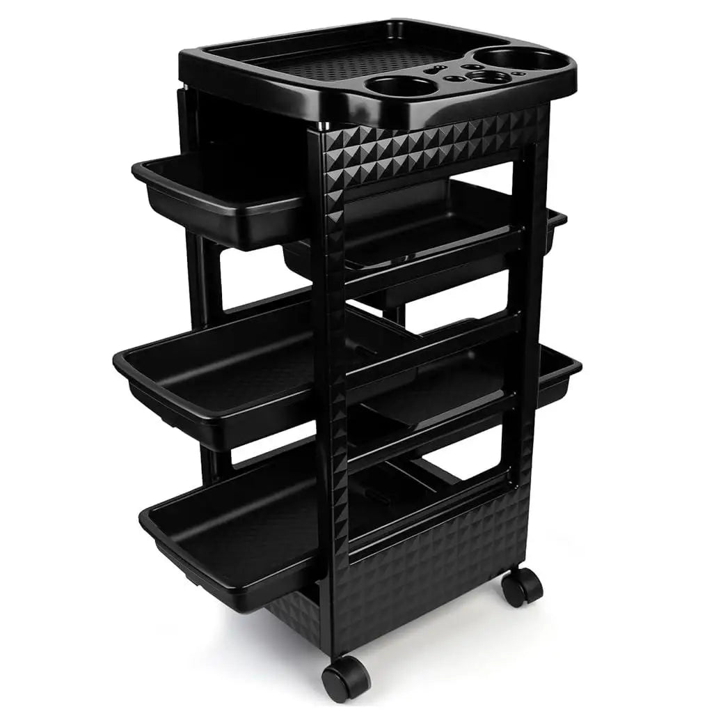 5-Tier Salon Hairdressing Rolling Cart (Black)