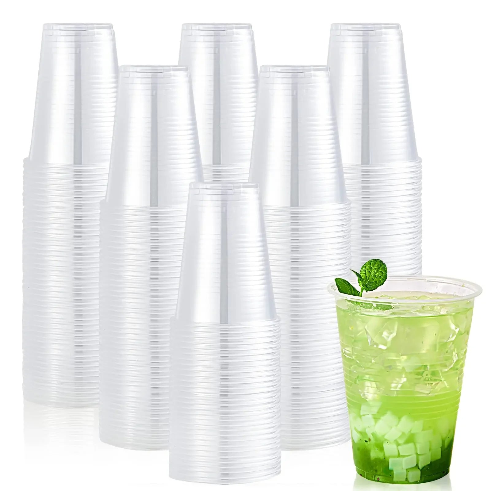 100PCS New Disposable Clear Plastic Cup for Outdoor Picnic Birthday Kitchen Party Tableware