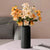 Striped Ceramic Vase Modern Flower Pot for Home Decor (Black)