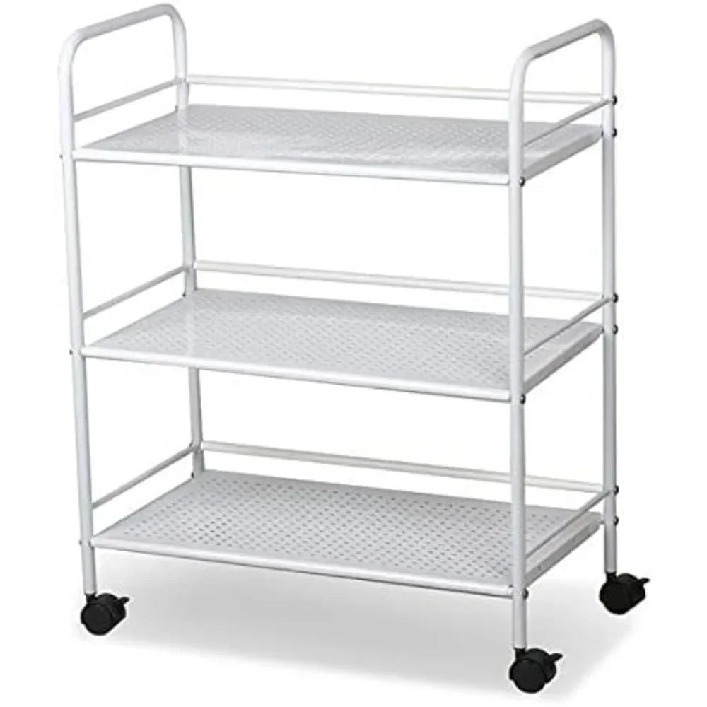 3-Tier Lockable Home Trolley with Wheels