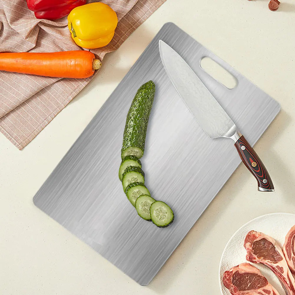Thickened Double Sided Stainless Steel Chopping Board