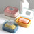 Portable Travel Soap Dish Bathroom Soap Box with Lid (Blue)