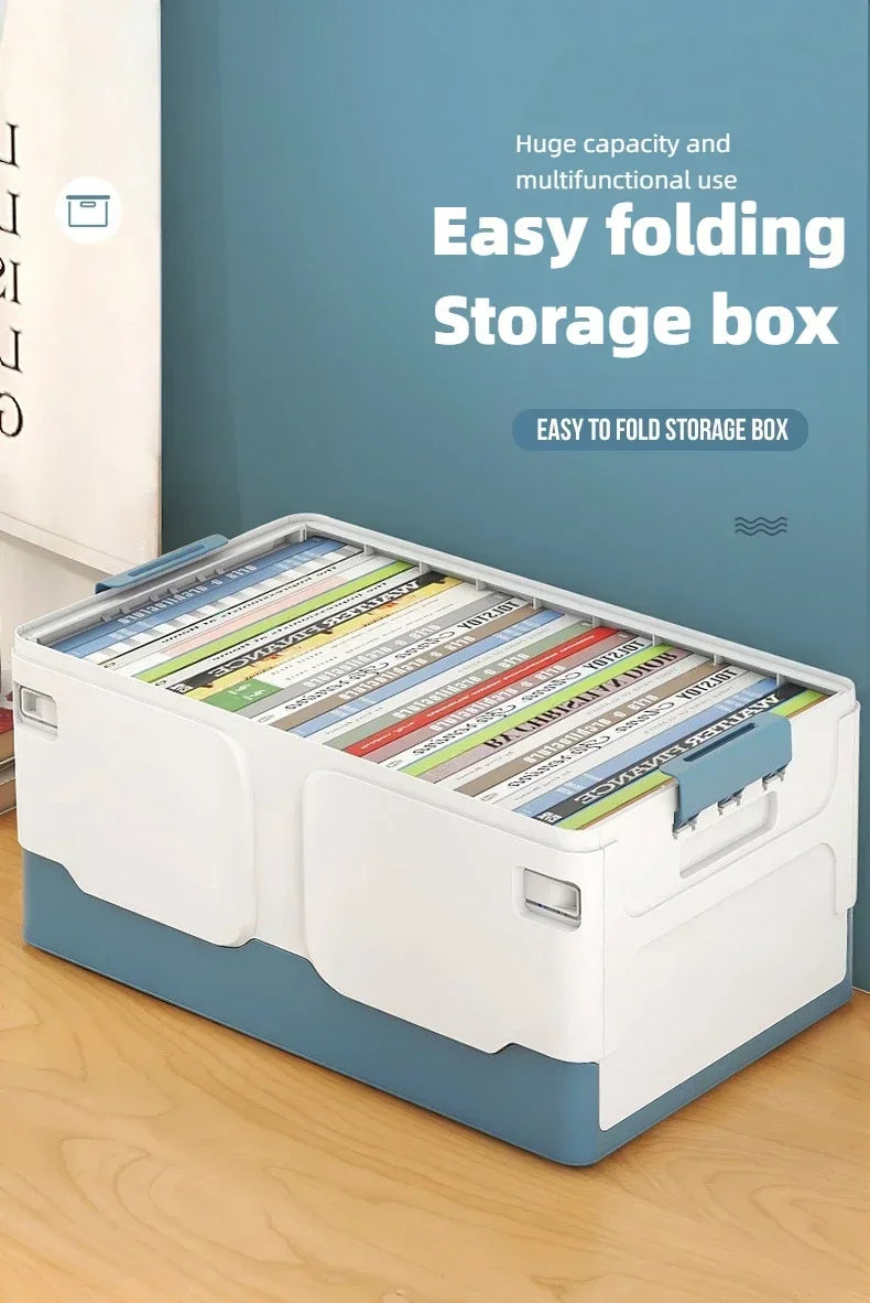 Extra Large Foldable Storage Box with Lid (Blue)
