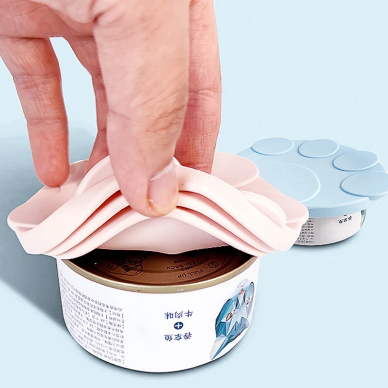 Reusable Cat Paw Pet Food Can Cover 3 Pieces to Keep Food Fresh