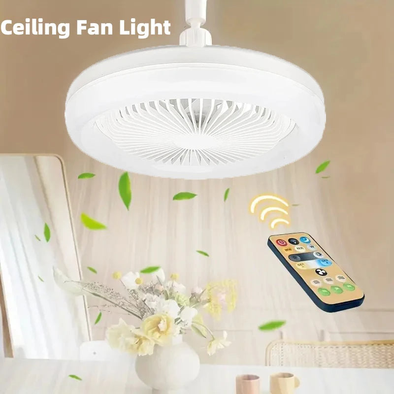 2 In 1 Ceiling Fan With Remote Control Lighting E27 Conversion Base