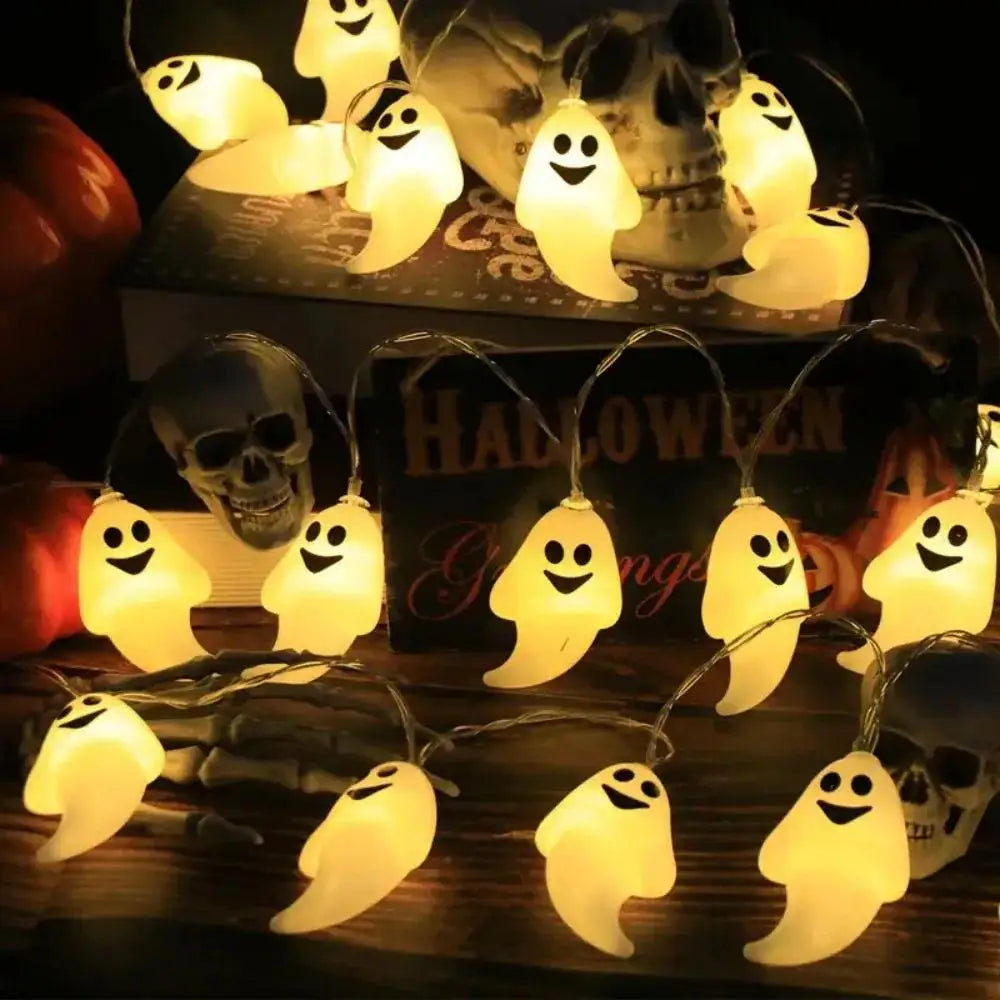 3M Halloween Ghost LED String Lights, 20 White LEDs, USB Powered Party Decor