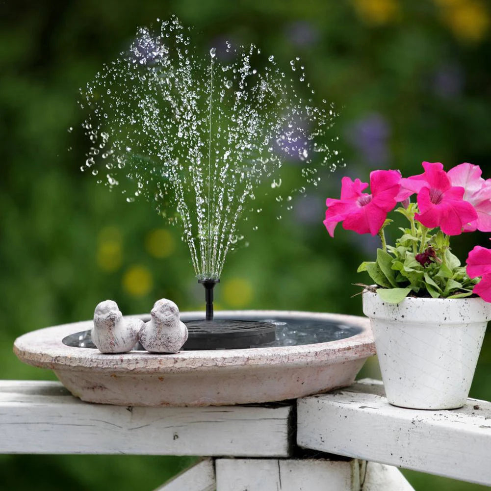 Floating Solar Fountain 16CM with 8 Nozzles – Free-Standing Solar Water Pump for Bird Bath