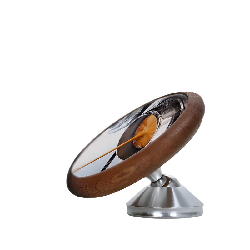 Espresso Extraction Shot Mirror for Coffee Machines (Walnut Silver Base)