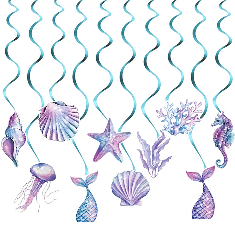 Mermaid Theme Garlands Aquatic Shell & Seahorse Garlands DIY