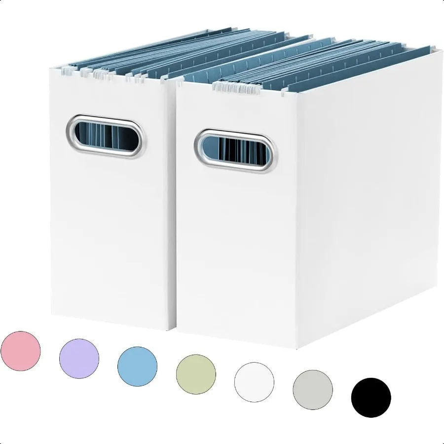 Collapsible Cardboard Storage Box 2-Pack Hanging File Folder Organizer