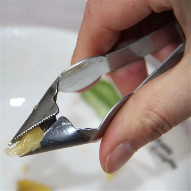 Stainless Steel Strawberry Peeler, Pineapple Corer &amp; Slicer – Multifunctional Fruit Prep Kitchen Tool with Clips