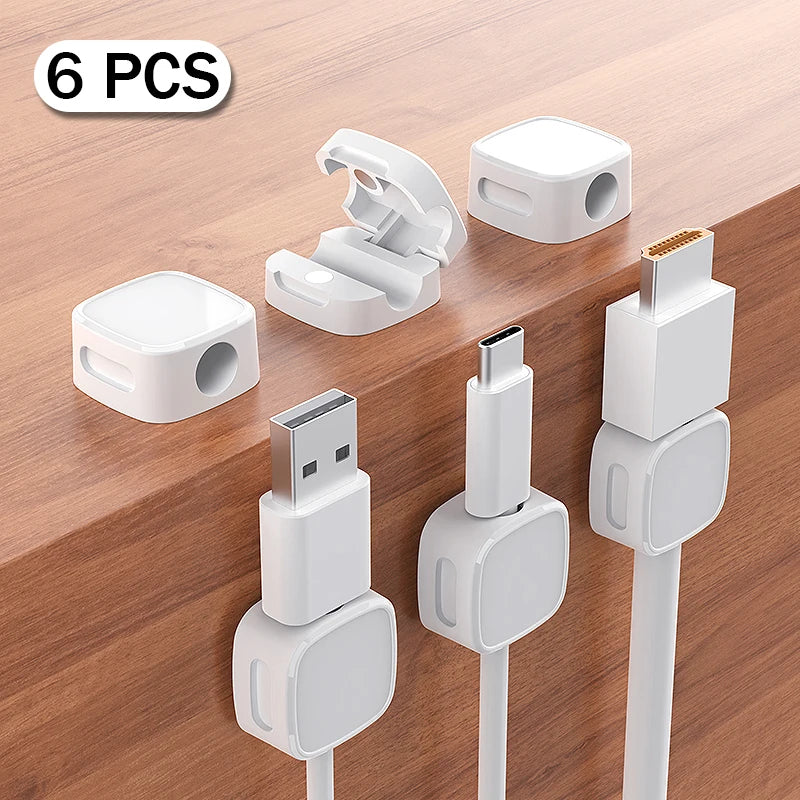 Magnetic Cable Clip Holder Adhesive Wire Organizer (White)
